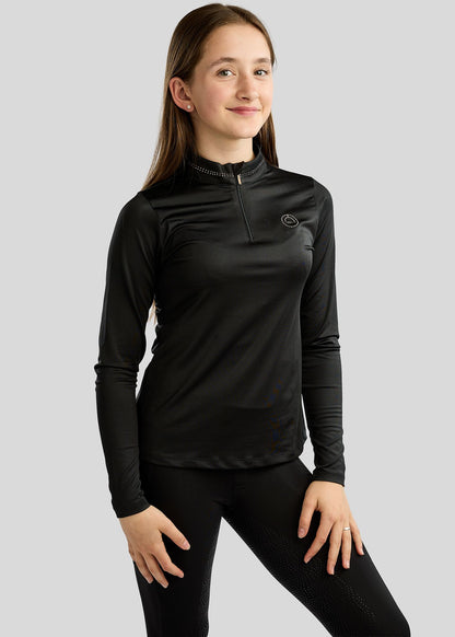 MoEverline Junior Polo manga larga - Negro