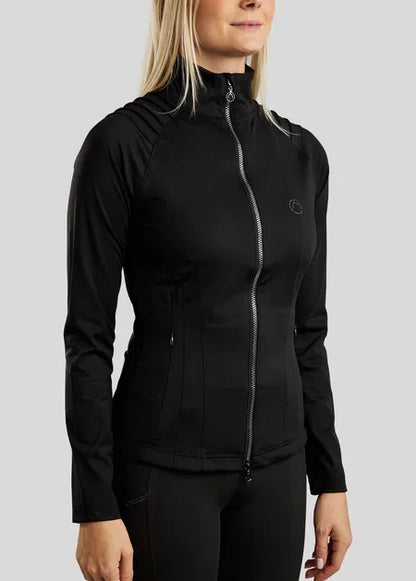 MoZira REFINED chaqueta con Pintucks y Gun Metal Crystals - Negro