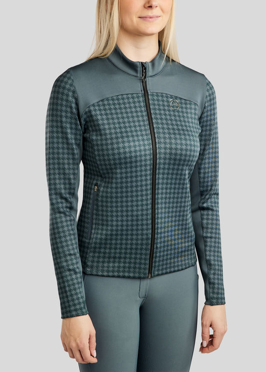 MoHannah chaqueta con pata gallo print - Jade