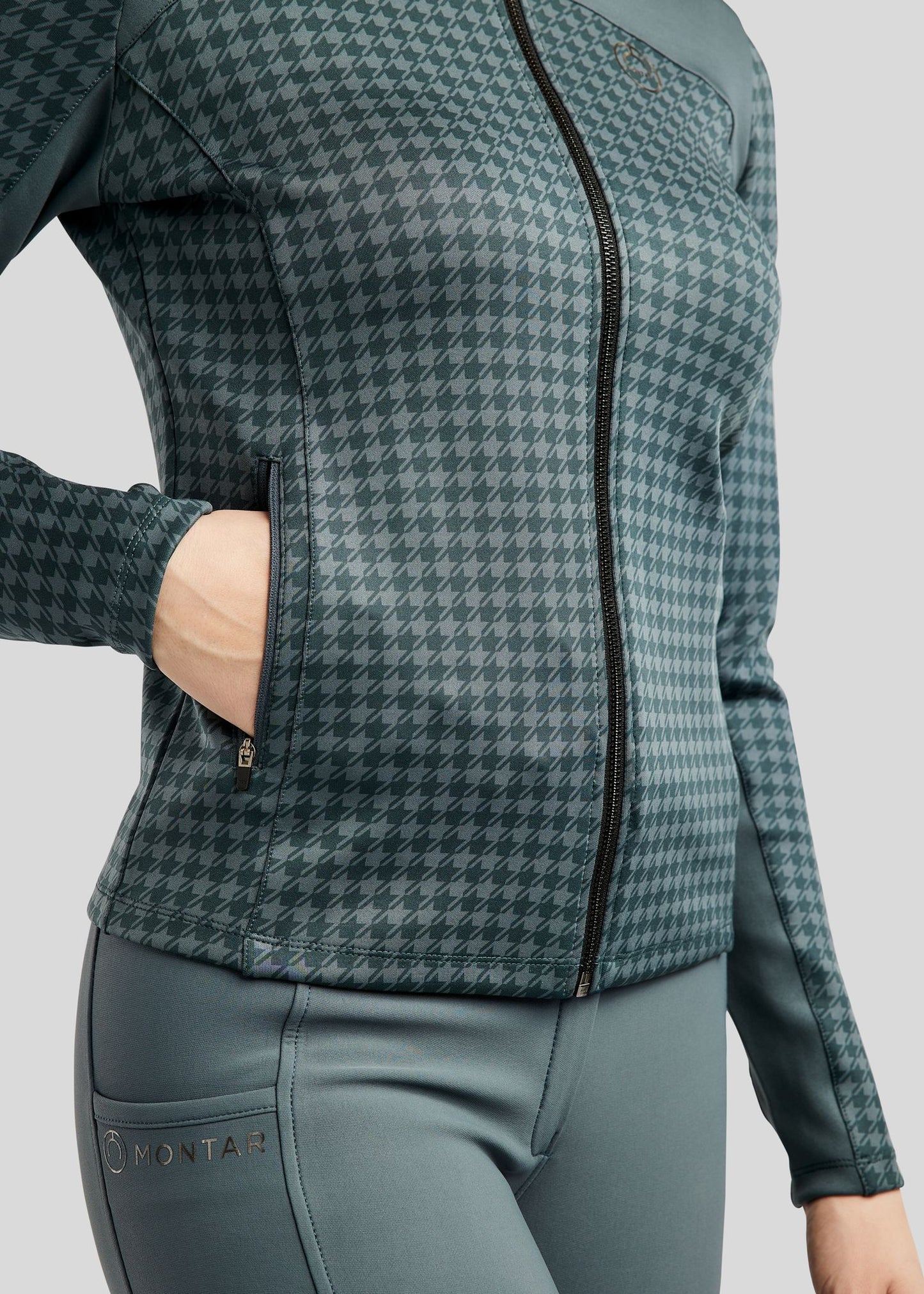 MoHannah chaqueta con pata gallo print - Jade