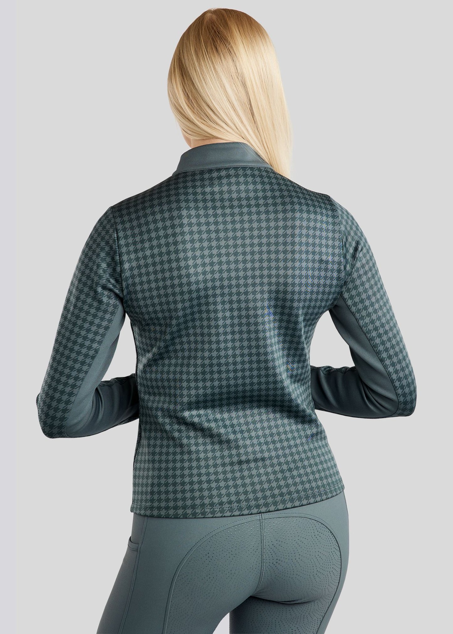 MoHannah chaqueta con pata gallo print - Jade