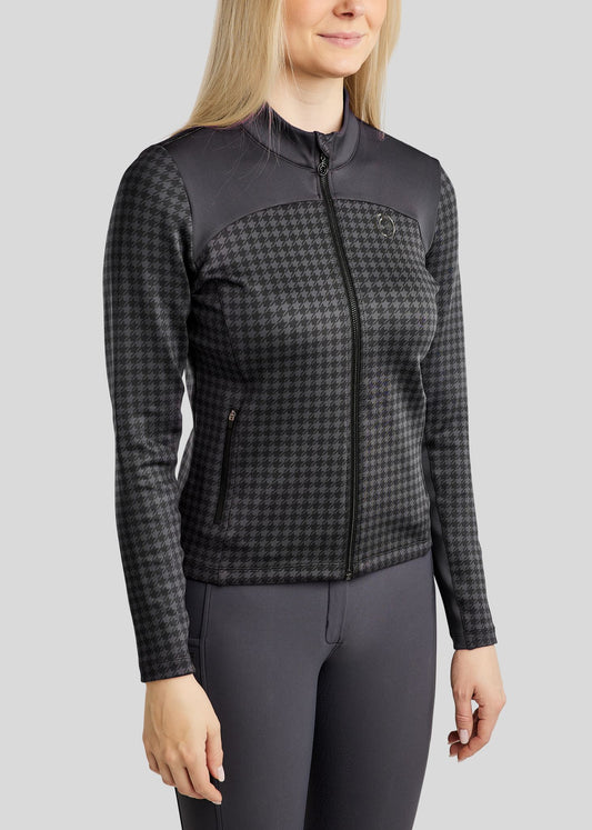 MoHannah chaqueta con pata gallo print - Slate Grey