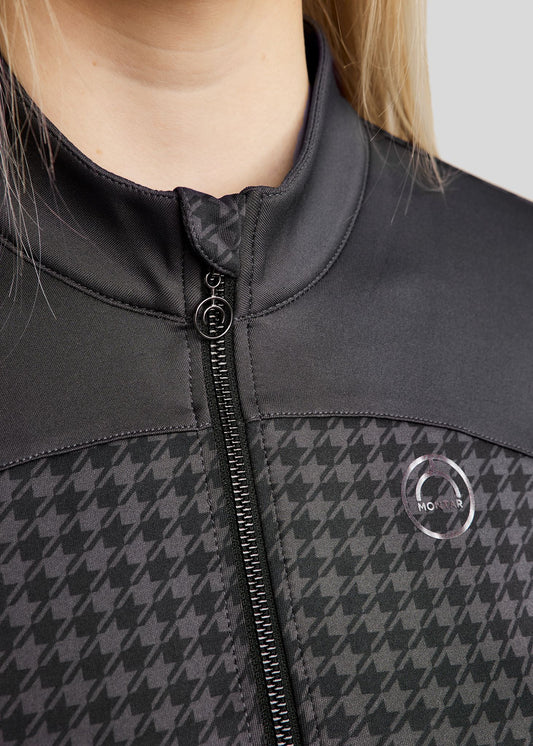 MoHannah chaqueta con pata gallo print - Slate Grey