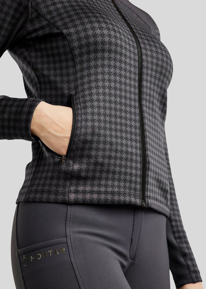 MoHannah chaqueta con pata gallo print - Slate Grey