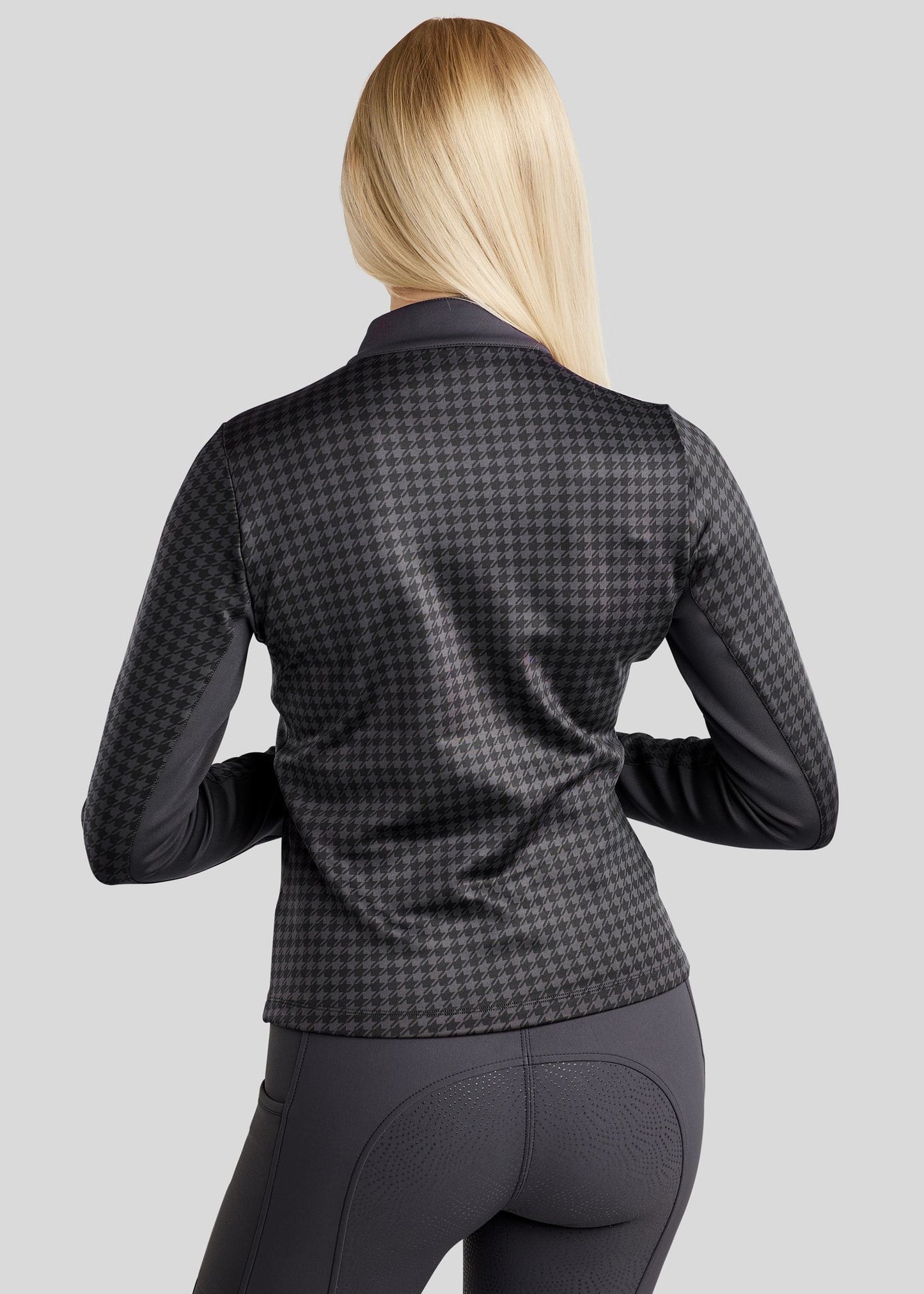 MoHannah chaqueta con pata gallo print - Slate Grey