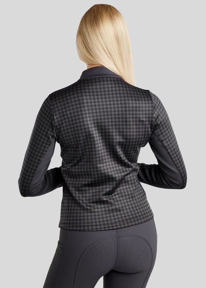 MoHannah chaqueta con pata gallo print - Slate Grey