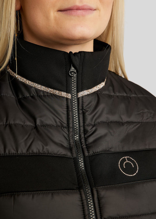 MoLila chaqueta hibrido con detalles Champagne - Negro