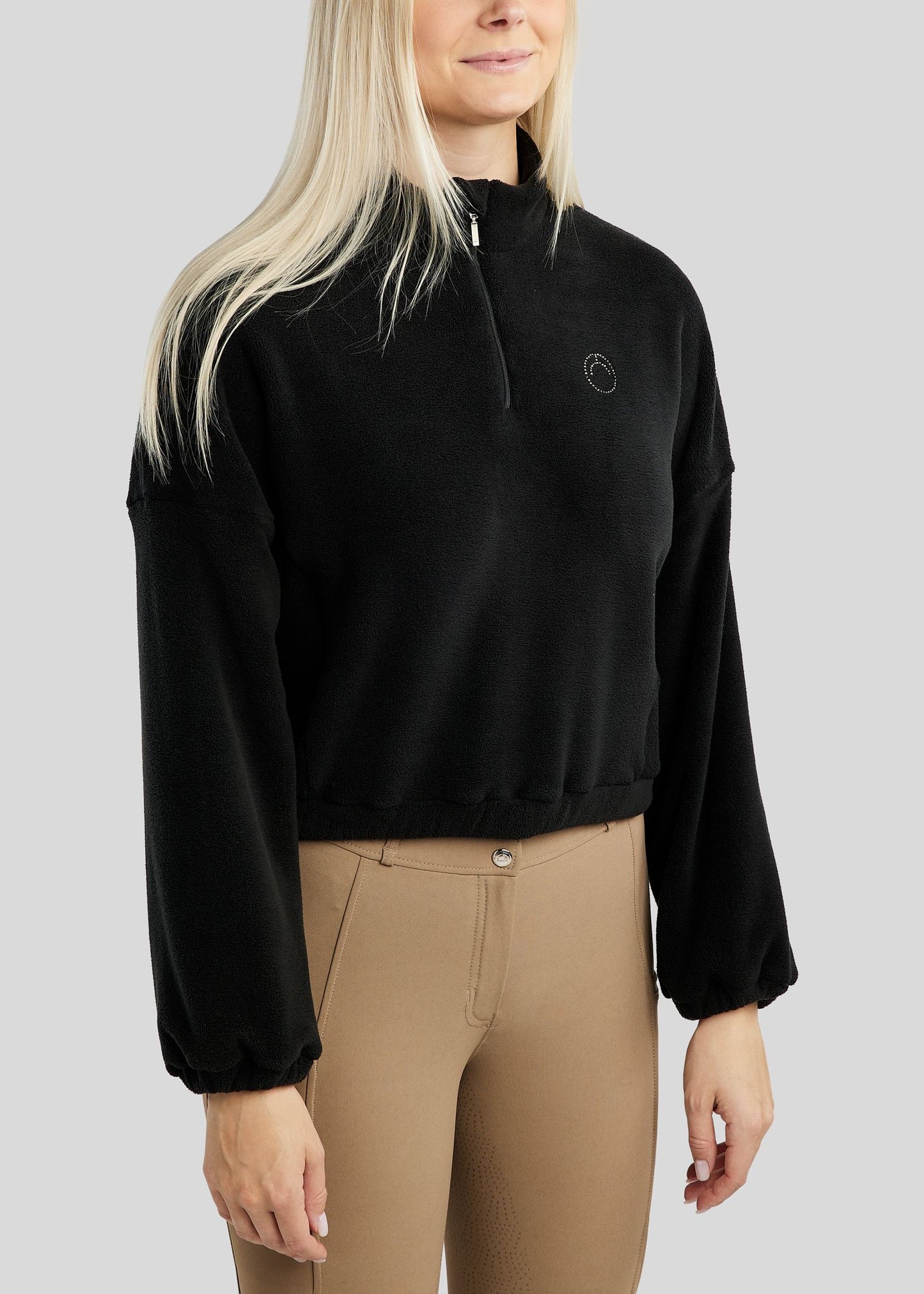 MoEllia Q-Zip Fleece con cristales champagne