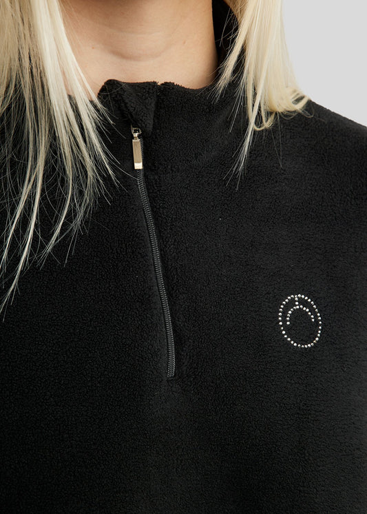 MoEllia Q-Zip Fleece con cristales champagne
