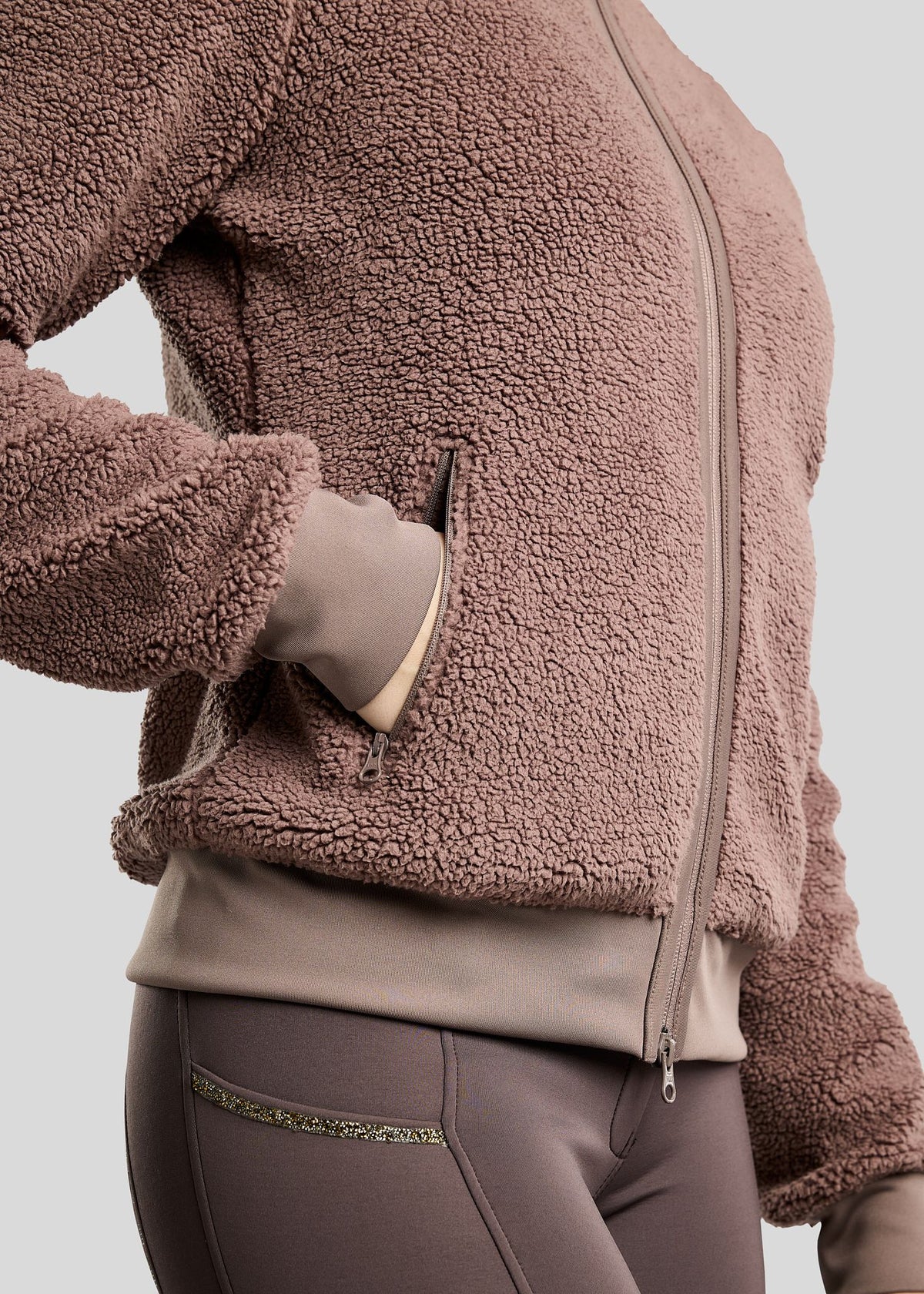 MoEbba Chaqueta Teddy Golden Quartz - Nougat Brown