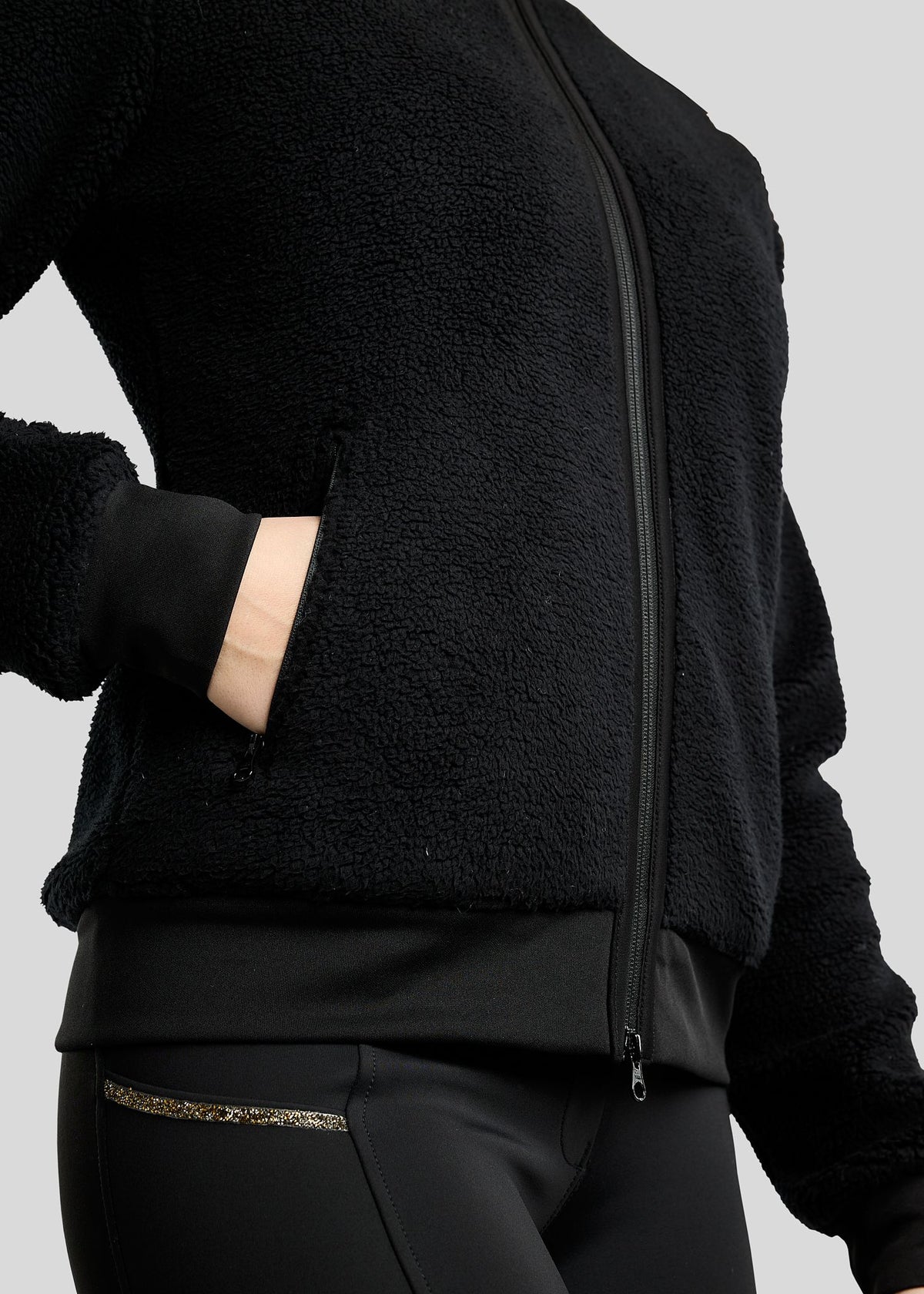MoEbba Chaqueta Teddy Golden Quartz - Negro