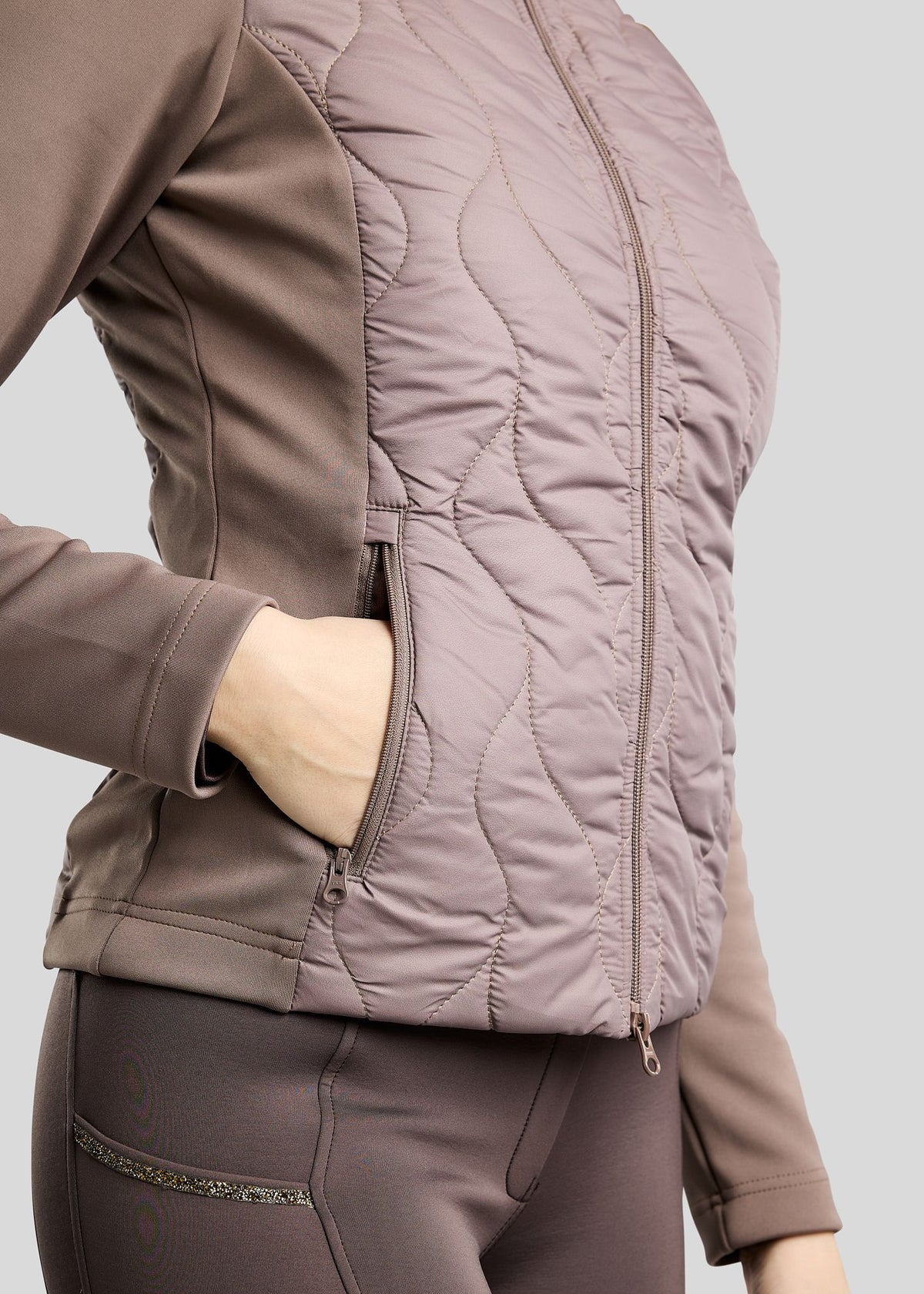 MoVeronica Chaqueta Híbrida Montar con detalles Golden Quartz - Nougat Brown