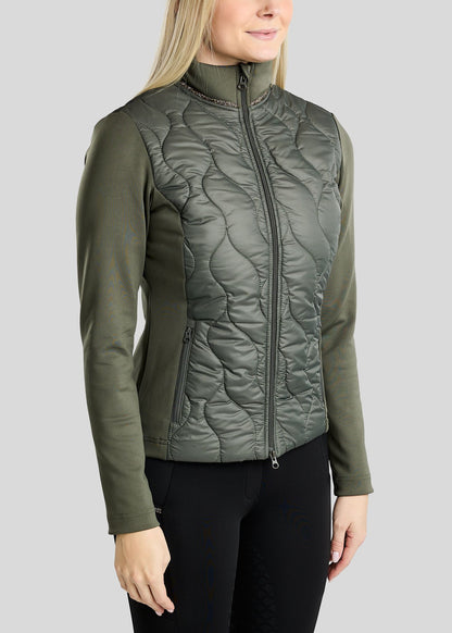 MoVeronica Chaqueta Híbrida Montar con detalles Golden Quartz - Forest Green