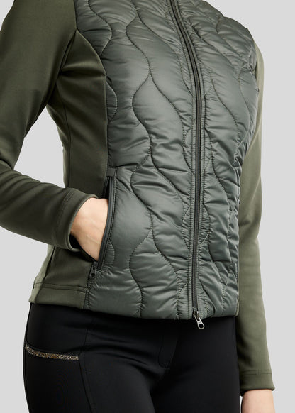 MoVeronica Chaqueta Híbrida Montar con detalles Golden Quartz - Forest Green