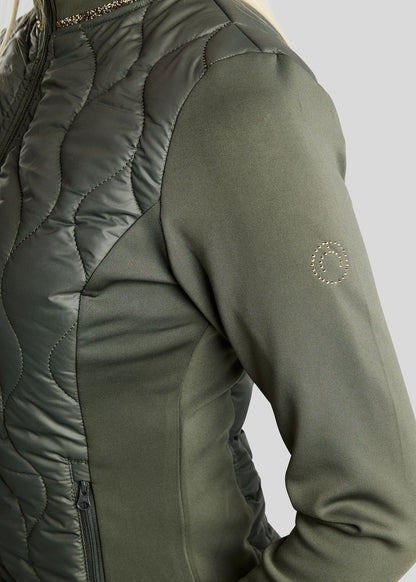 MoVeronica Chaqueta Híbrida Montar con detalles Golden Quartz - Forest Green
