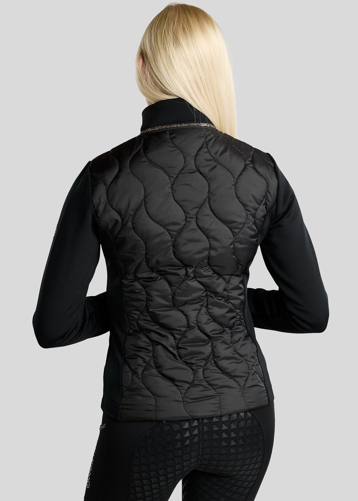 MoVeronica Chaqueta Híbrida Montar con detalles Golden Quartz - Negro