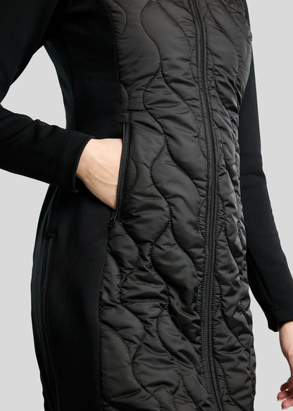 MoVeronica Chaqueta Híbrida Larga Montar con detalles Golden Quartz Crystal - Negro