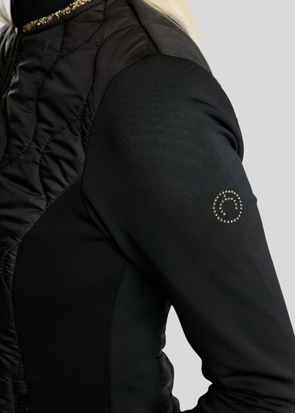 MoVeronica Chaqueta Híbrida Larga Montar con detalles Golden Quartz Crystal - Negro