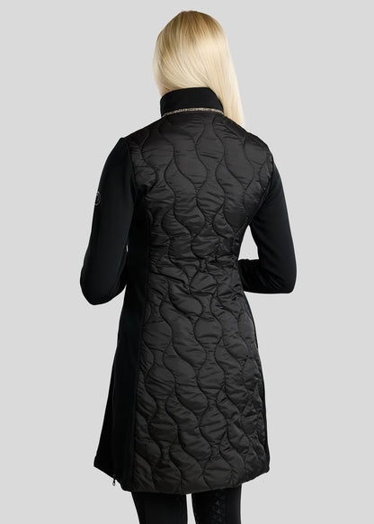 MoVeronica Chaqueta Híbrida Larga Montar con detalles Golden Quartz Crystal - Negro