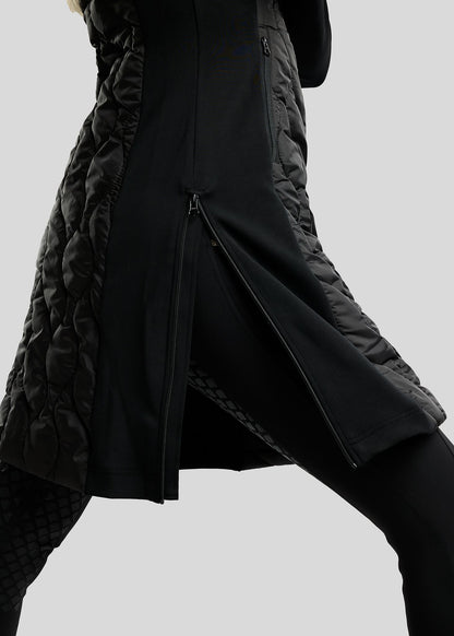 MoVeronica Chaqueta Híbrida Larga Montar con detalles Golden Quartz Crystal - Negro
