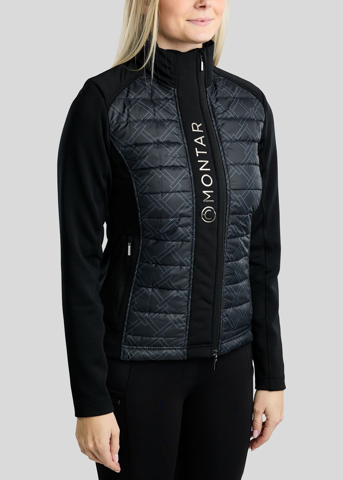 MoLeia Chaqueta Híbrida Montar diseño Ternet Lumber Check - Negro