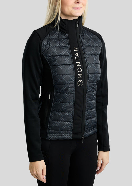 MoLeia Chaqueta Híbrida Montar diseño Ternet Lumber Check - Negro