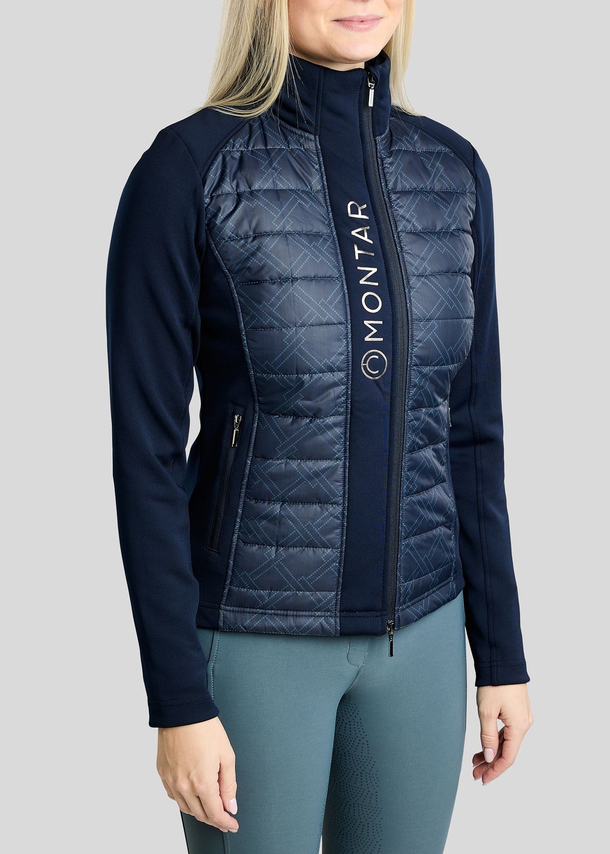 MoLeia Chaqueta Híbrida Montar diseño Ternet Lumber Check - Navy