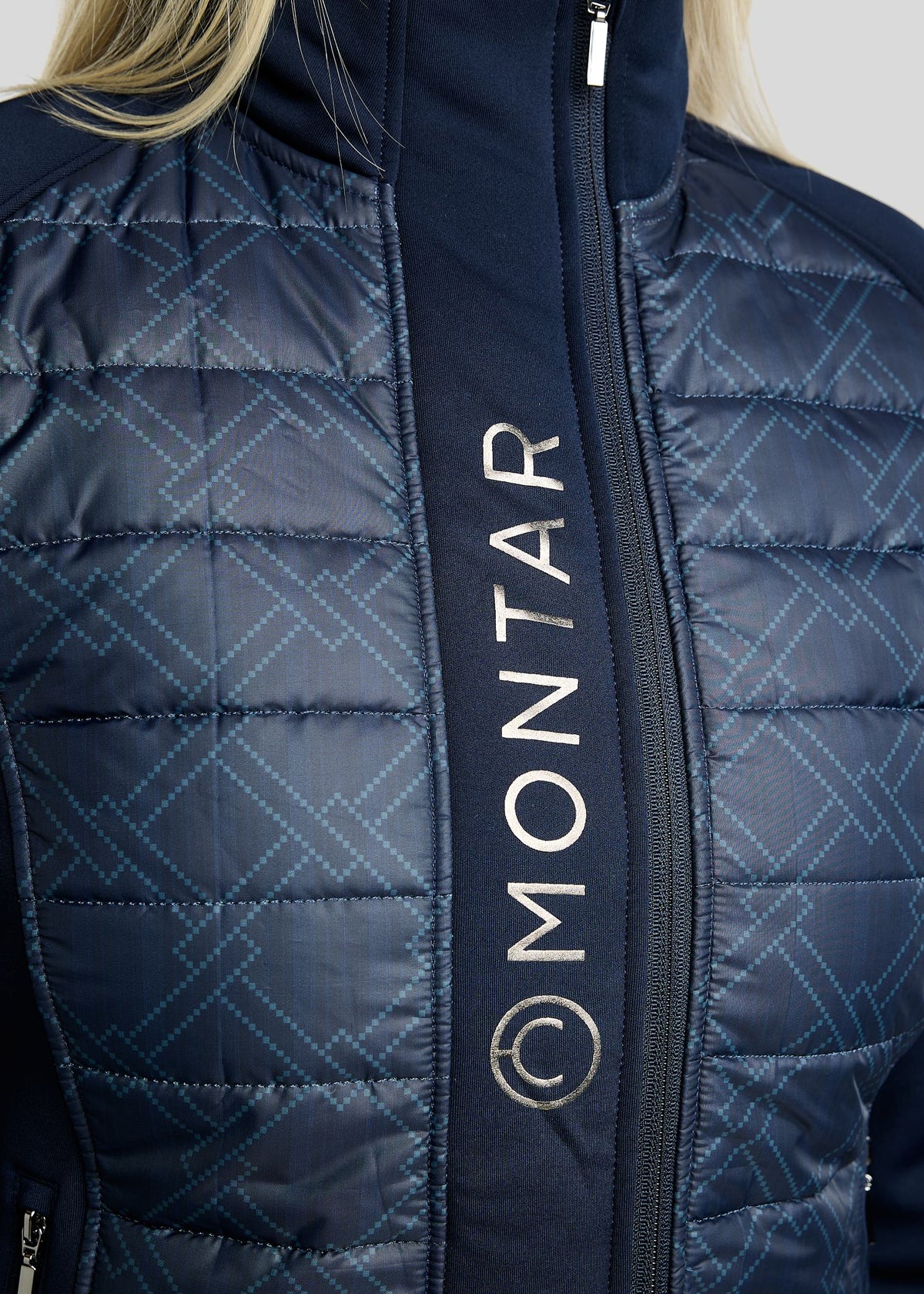 MoLeia Chaqueta Híbrida Montar diseño Ternet Lumber Check - Navy
