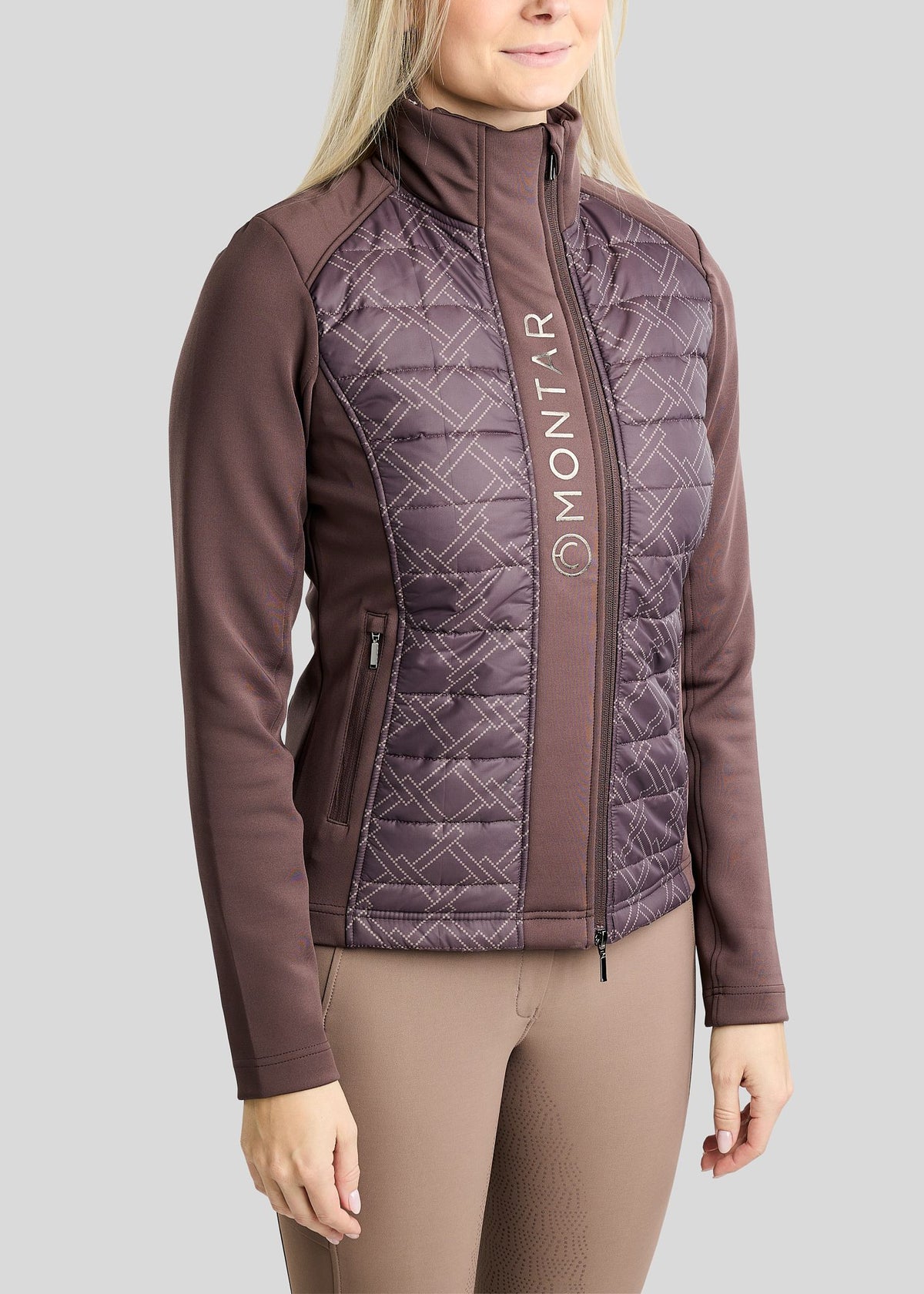 MoLeia Chaqueta Híbrida Montar diseño Ternet Lumber Check - Black Peony