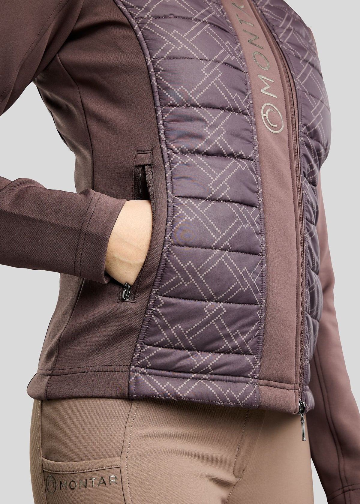 MoLeia Chaqueta Híbrida Montar diseño Ternet Lumber Check - Black Peony