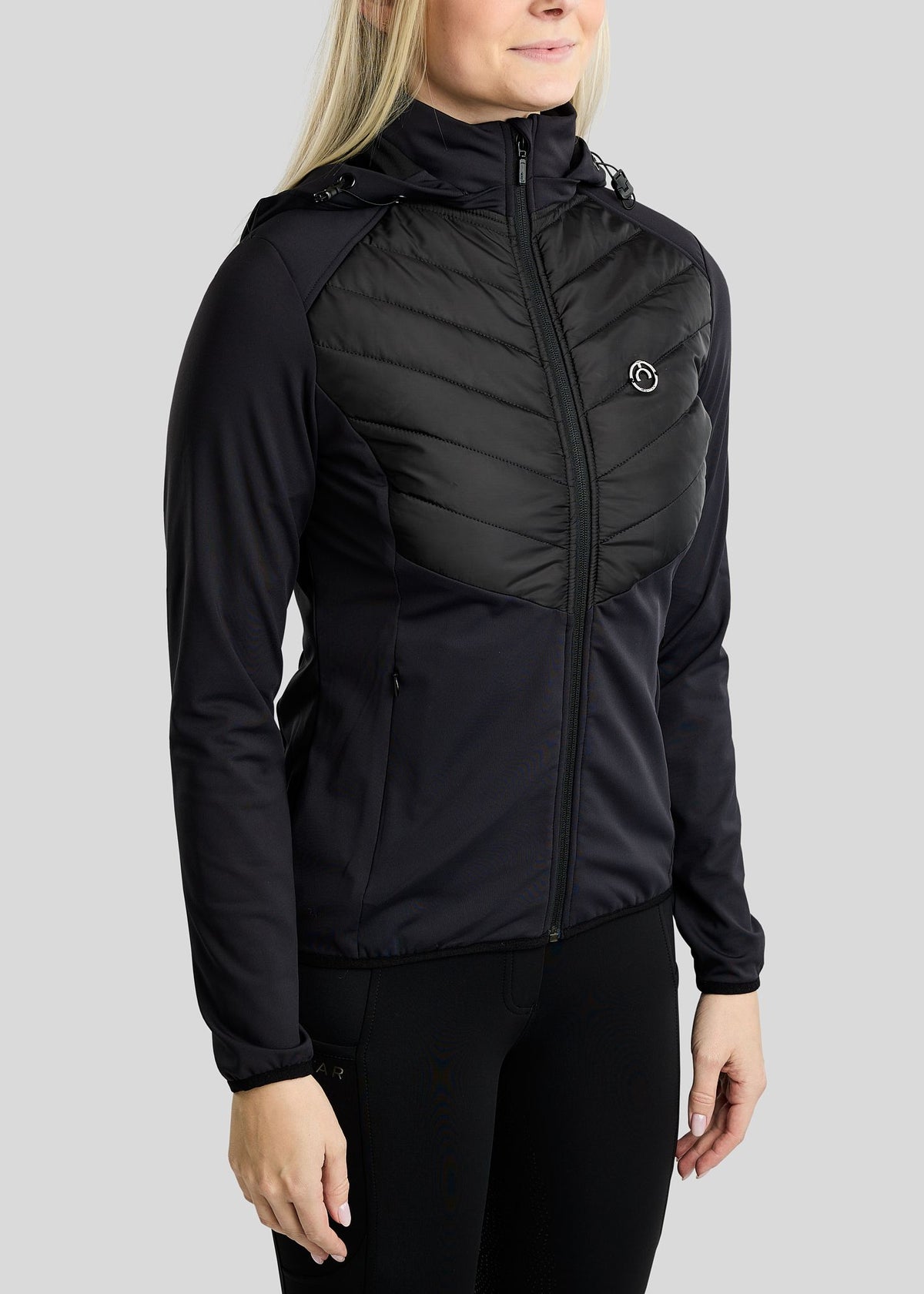 MoAddie Chaqueta Híbrida Montar con Logo Gun Metal - Negro