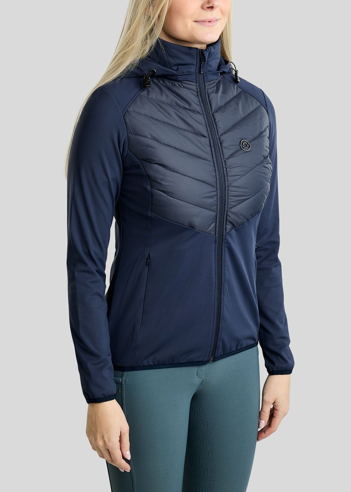 MoAddie Chaqueta Híbrida Montar con Logo Gun Metal - Navy