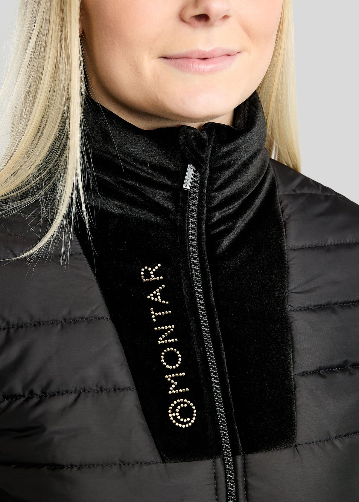 MoValerie Chaqueta Velvet Híbrida Montar con detalles Golden Quartz - Negro