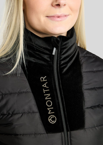 MoValerie Chaqueta Velvet Híbrida Montar con detalles Golden Quartz - Negro