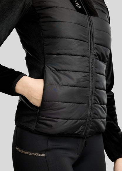 MoValerie Chaqueta Velvet Híbrida Montar con detalles Golden Quartz - Negro