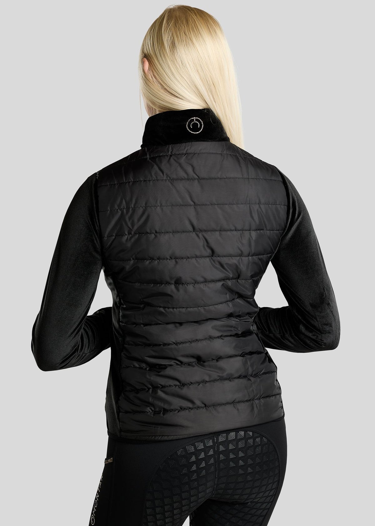 MoValerie Chaqueta Velvet Híbrida Montar con detalles Golden Quartz - Negro
