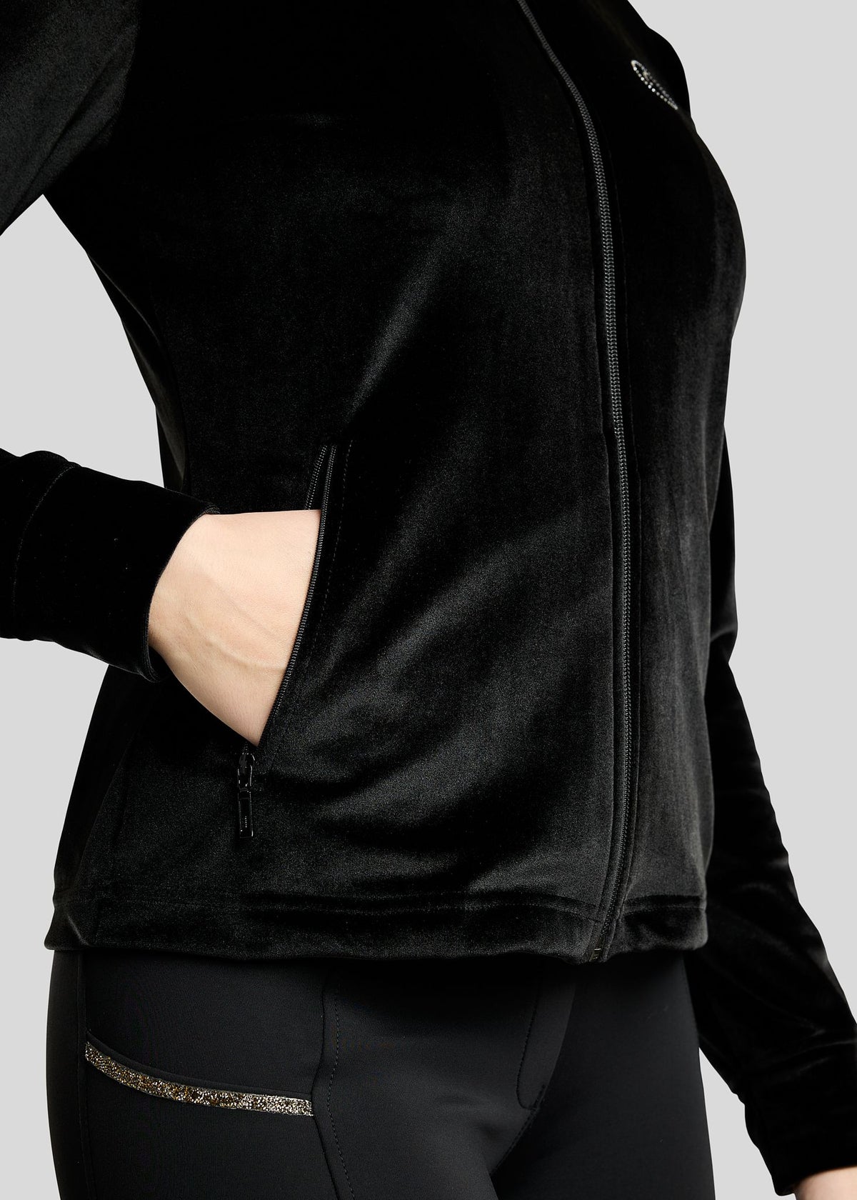 MoValerie  Chaqueta Velvet Montar con detalles Golden Quartz - Negro
