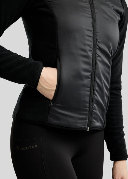 MoEllie Chaqueta Polar con detalles Gun Metal - Negro