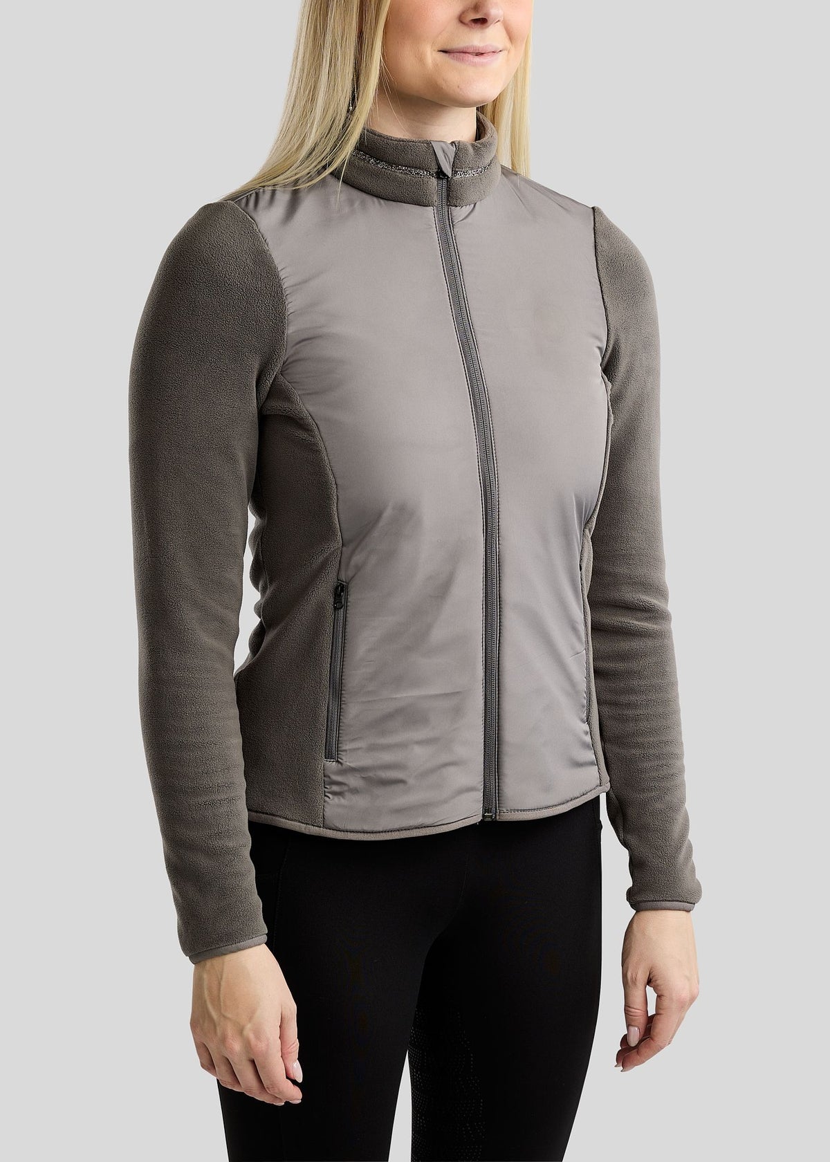 MoEllie Chaqueta Polar con detalles Gun Metal - Gris