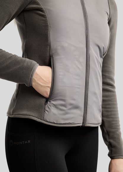 MoEllie Chaqueta Polar con detalles Gun Metal - Gris