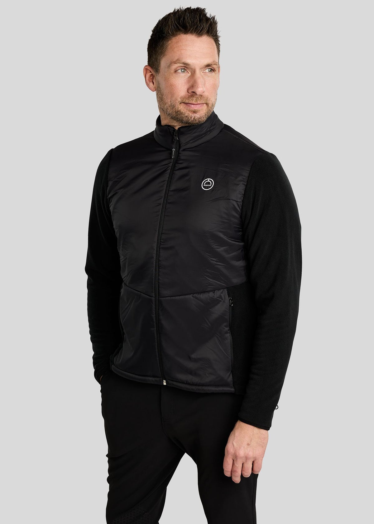 MoToby Chaqueta de Forro Polar Hombre - Negro