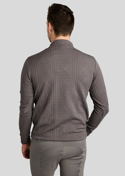 MoJake Jersey de Hombre Punto Trenzado - Gris