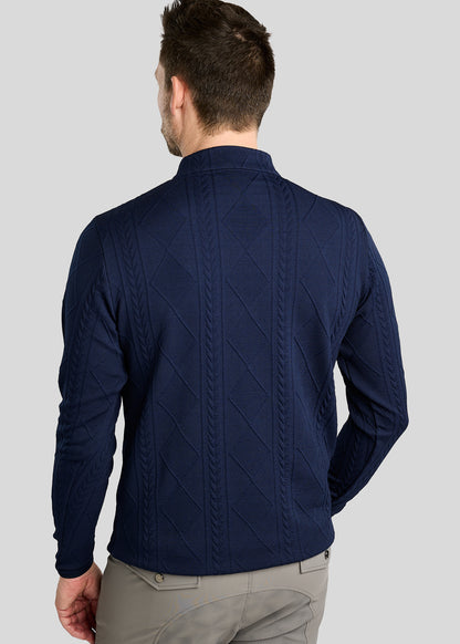 MoJake Jersey de Hombre Punto Trenzado - Navy
