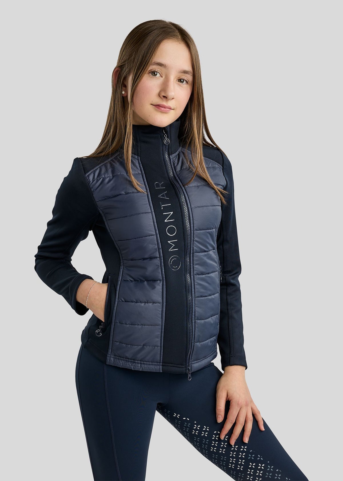 Junior Emma chaqueta Hibrida Softshell  - Navy
