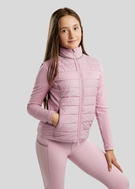MoLila Junior chaqueta hibrido con detalles Champagne - Candy Pink