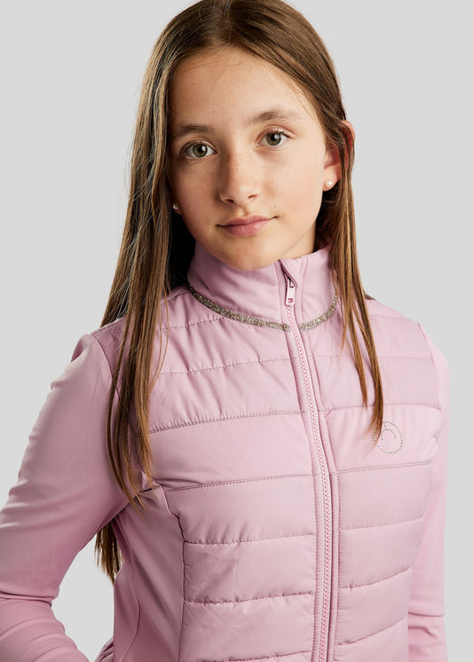 MoLila Junior chaqueta hibrido con detalles Champagne - Candy Pink