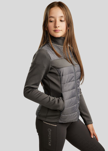 MoLila Junior chaqueta hibrido con detalles Champagne - Gris