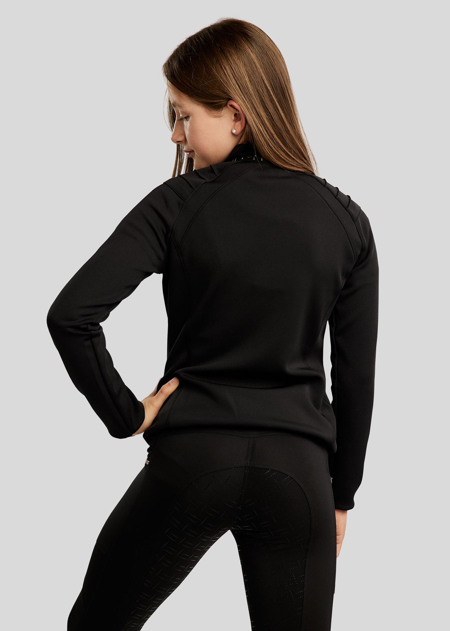 MoPearl Junior Chaqueta Montar con Gun Metals Cristals - Negro