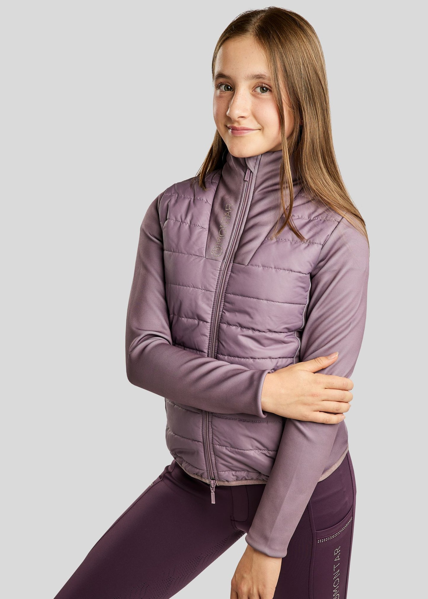 MoCaroline Junior Chaqueta híbrida con brillis champagne – Blush