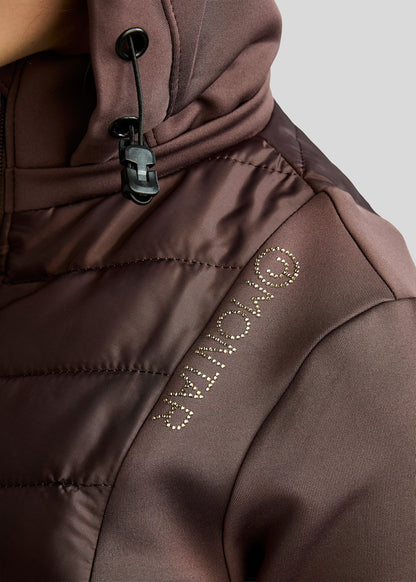 MoEverline Junior Chaqueta Híbrida con Capucha Desmontable y Cristales Golden Quartz - Black Peony